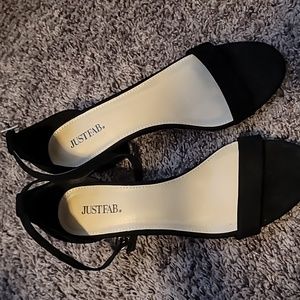 JustFab black dress sandals